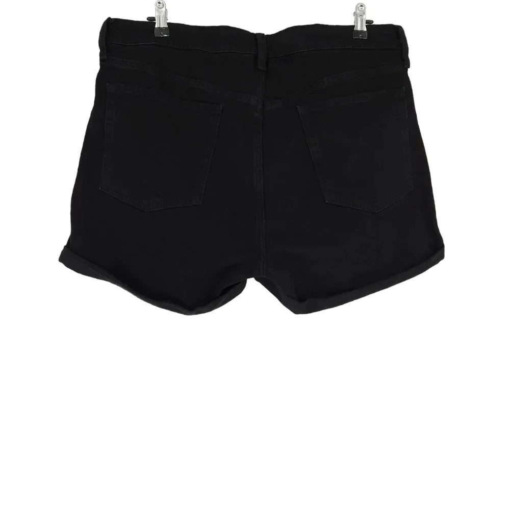 Old Navy OG Straight Denim Shorts Black Jack High Rise Rolled Cuffed - Picture 3 of 6
